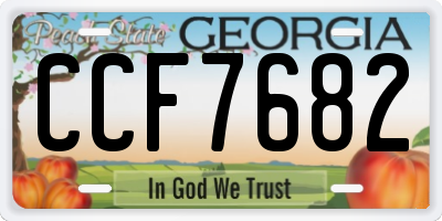 GA license plate CCF7682