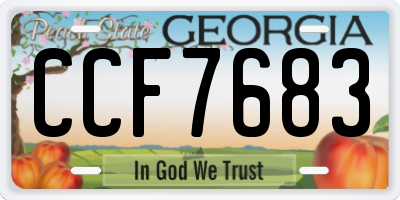 GA license plate CCF7683