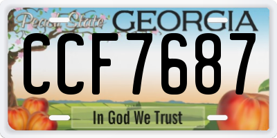 GA license plate CCF7687