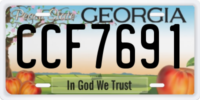 GA license plate CCF7691