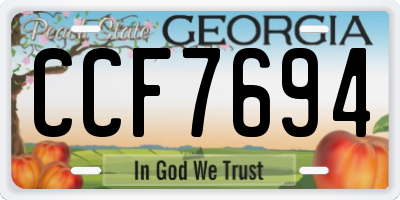 GA license plate CCF7694