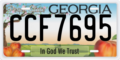 GA license plate CCF7695