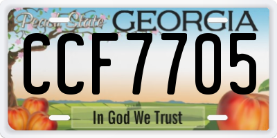 GA license plate CCF7705