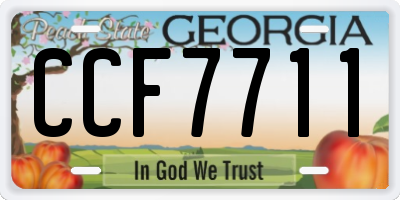 GA license plate CCF7711