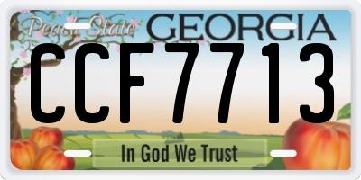 GA license plate CCF7713
