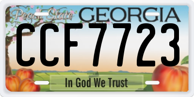 GA license plate CCF7723