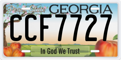 GA license plate CCF7727