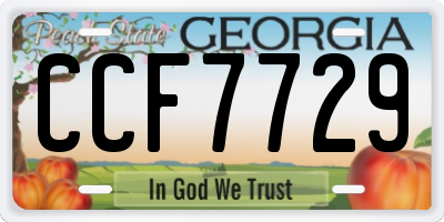 GA license plate CCF7729