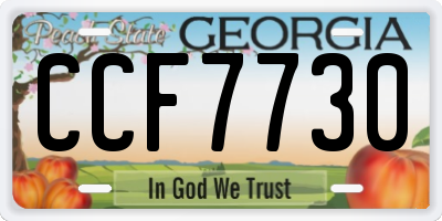 GA license plate CCF7730