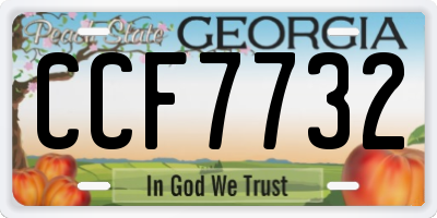 GA license plate CCF7732