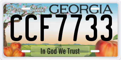 GA license plate CCF7733