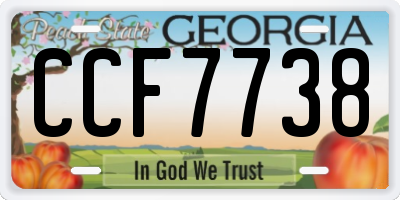 GA license plate CCF7738
