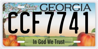 GA license plate CCF7741
