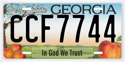 GA license plate CCF7744