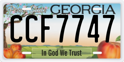 GA license plate CCF7747