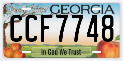 GA license plate CCF7748