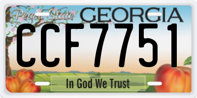 GA license plate CCF7751