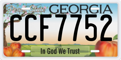 GA license plate CCF7752