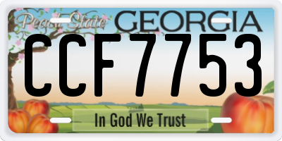 GA license plate CCF7753
