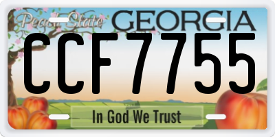 GA license plate CCF7755