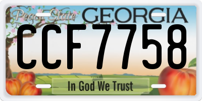 GA license plate CCF7758