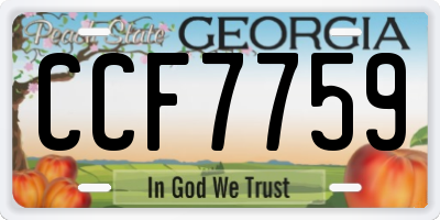 GA license plate CCF7759