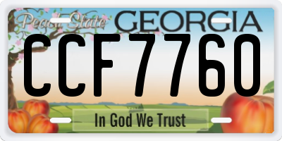 GA license plate CCF7760