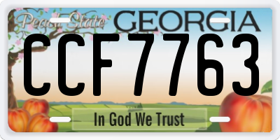 GA license plate CCF7763