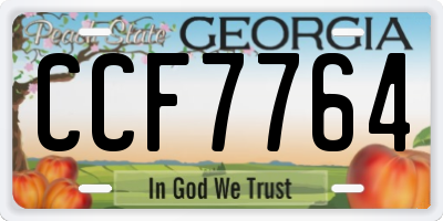 GA license plate CCF7764