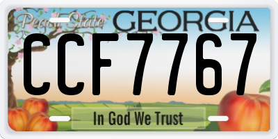 GA license plate CCF7767