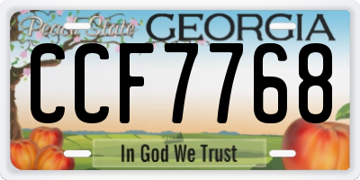 GA license plate CCF7768