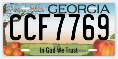 GA license plate CCF7769