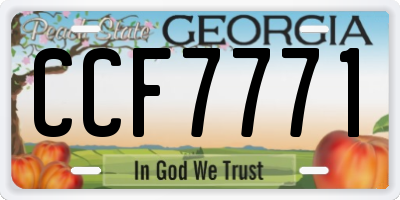 GA license plate CCF7771