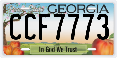 GA license plate CCF7773