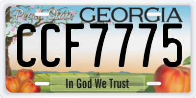 GA license plate CCF7775