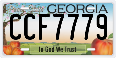GA license plate CCF7779