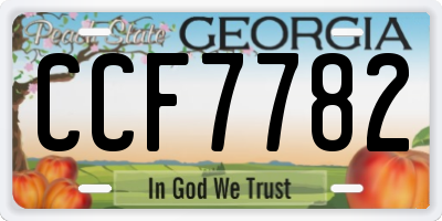 GA license plate CCF7782