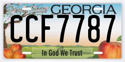 GA license plate CCF7787