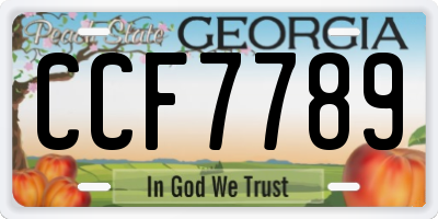 GA license plate CCF7789