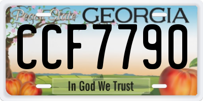 GA license plate CCF7790