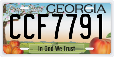 GA license plate CCF7791