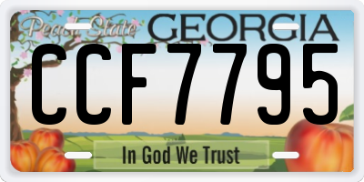 GA license plate CCF7795