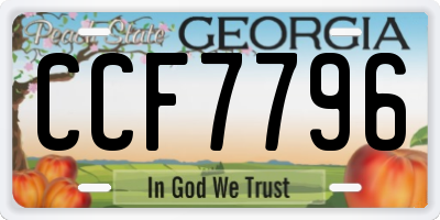 GA license plate CCF7796