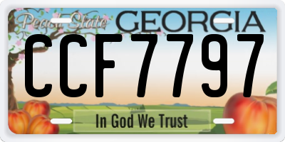 GA license plate CCF7797