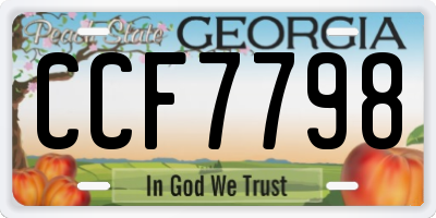 GA license plate CCF7798