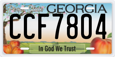 GA license plate CCF7804