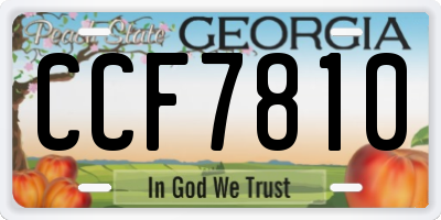 GA license plate CCF7810