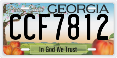 GA license plate CCF7812