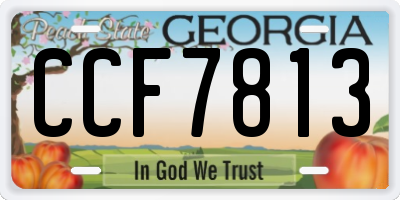 GA license plate CCF7813