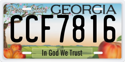 GA license plate CCF7816